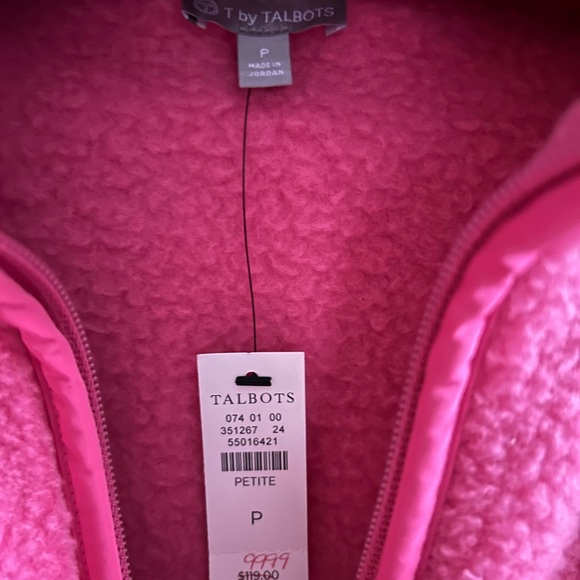 T BY TALBOTS FAUX SHERPA PINK JACKET - Picture 5 of 6